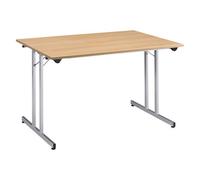 Table multi-usages pliante chêne L 120 x P 80 cm - piètement aluminium