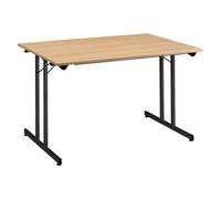 Table multi-usages pliante chêne L 120 x P 80 cm - piètement anthracite