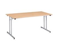 Table multi-usages pliante L 160 x P 80 cm - plateau hêtre piètement aluminium
