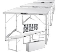 KESSER® Table multifonctions Profi 3 pièces, 100 x 60 cm, table à tapisser 30kg de charge par table Avec fonction d'extension Table pliante Table de marché aux puces Table d'appoint Table polyvalente