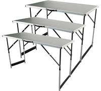 Table multifonction pliante Brüder, ensemble de 3 pièces, 100 x 61 cm, structure en aluminium. Table de travail, établi, gain de place, stable et transportable, idéale pour les bricoleurs, le camping