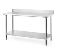 Table de travail avec étagère, HENDI, gamme économique, 1600 x 600 x (H) 950 mm