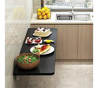 Table murale flottante pliante avec étagères, bureau d'ordinateur suspendu et étagère Combo pour cuisine, salle à manger, bureau à domicile, noir
