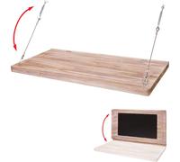 Table Murale Hwc-H48, Table Murale Pliante Étagère Murale Table Avec Tableau, Pliable Bois Massif 100x50cm Multicolore