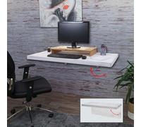 Table murale HWC-H48, table pliante murale en bois massif 120x60cm shabby blanc