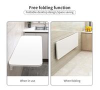 Table murale pliable - BLIVEM - 80x50 cm - Blanc - Bureau fonctionnel - Gain de place