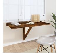 vidaXL Table Murale Pliable Flottante Suspendue Table de Cuisine Table d'Écriture Bar Bureau Intérieur Chêne Fumé 100x60x56 cm Bois d'Ingénierie