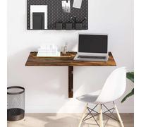 vidaXL Table Murale Pliable Flottante Suspendue Table de Cuisine Table d'Écriture Bar Bureau Intérieur Chêne Fumé 100x60x56 cm Bois d'Ingénierie