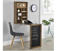 Table Murale Pliable MDF 156 x 50 x 91,5 cm Bois Naturel [en.casa]