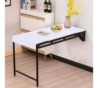 Table murale pliable pour cuisine, bureau à domicile, chambre, salon, buanderie avec supports métalliques