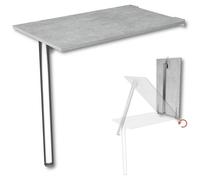 Table murale pliante Bureau Plateau de table 80x50 cm en aspect béton Table pliante Table de salle à manger Table de cuisine pour le mur Hauteur de la table 74 cm pour le montage mural