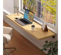 Table murale pliante en bois pour petits espaces, bureau mural pliable, table pliante avec supports d'étagère