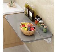 Table murale pliante pour économiser de l'espace pour la maison, le bureau et la cuisine - Couleur grise - 60 x 30 cm - Polyvalente - Pour optimiser l'espace