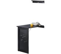 Table murale pliante Rootz avec tableau noir - Bureau - Table à manger - Design peu encombrant - Montage facile - Surface créative pour notes - Gris clair - 50 cm x 76 cm x 75 cm