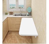 Table Murale Rabattable-MENGDA-Multifonctionnelle pour la famille Table de cuisine-Convient pour la cuisine-Gain de Place-Blanc