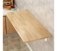 Table Murale Rabattable, Table de Cuisine Pliante, Table à Rabat pour Enfant, Table Pliante Murale, Table de Salle à Manger avec Supports pour économiser de l'espace (Couleur Noyer, 60x30x1.6cm)