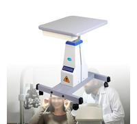 Table optique motorisée avec tiroir, bureau d'instruments de levage électrique, roulettes pivotantes verrouillables, rotation à 360° pour optométrie et lunettes