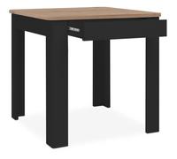 Table OSLO - Rectangulaire - 4 personnes - 80 x 77 x 80 cm - Noir / Chêne artisan