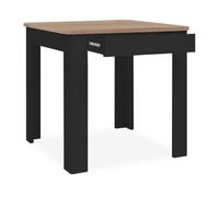 Table OSLO - Rectangulaire - 4 personnes - 80 x 77 x 80 cm - Noir / Chêne artisan