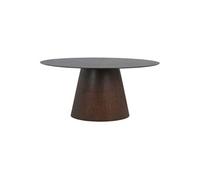 Altobuy – Table ovale Caracas 160 cm pied central MDF placage noyer