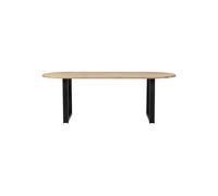 Table ovale 220x90 en chêne massif beige avec pieds en forme de U Tablo