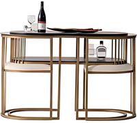 Table ovale étroite Table latérale avec fauteuil Bistro Meubles de restaurant 3pcs