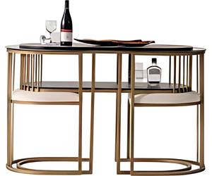 Table ovale étroite Table latérale avec fauteuil Bistro Meubles de restaurant 3pcs