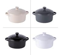 Table Passion – Set 4 mini cocottes ZEN rondes 9 cm en grès multicolore