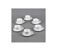 PETALE Tasse café 20 vec sous-tasse en porcelaine blanche - Les 4 TABLE PASSION