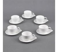PETALE Tasse café 20 vec sous-tasse en porcelaine blanche - Les 4 TABLE PASSION