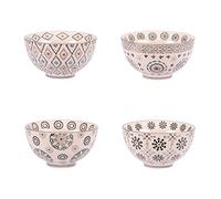 TABLE PASSION Coffret de 4 coupelles Motifs Ethnique et bohème en céramique 11cm Nelson