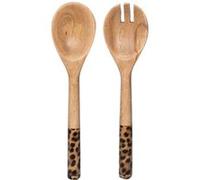 Table Passion Couvert à Salade Léopard 28 cm Marron - Bois De Manguier