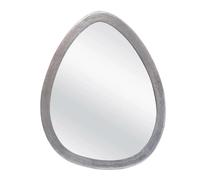 Miroir métal œuf argent 63 x 52 cm