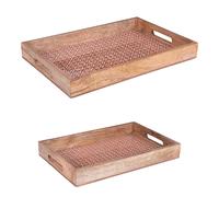 Table Passion - Set de 2 plateaux rectangulaires Atika de 40 et 45 cm