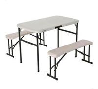 Lifetime Ultra-resistant Folding With 2 Benches Set Uv100 106x61x74 Cm Table Beige,Noir