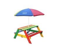 Axi Nick Table Pique Nique Avec Parasol Multicouleur| 95 X 97 X 48 Cm - Table De Pique Nique Enfant Pour Le Jardin, Table Picnic, Table Picnic Bois