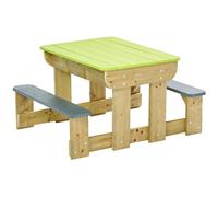 Kangui Table de pique-nique en bois massif pour enfants avec bancs et bacs en plastique