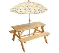 Table Pique-Nique En Pin Fun House Fruity'S Avec Parasol Pour Enfant - Multicolore/Orange Multicolore G