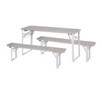 Roba Outdoor Party - Ensemble jardin enfants 2 bancs + table pliants gris 4 places dès 2 ans