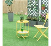 Table plateau 'Sandefjord' ronde avec 2 plateaux amovibles acier 57,5 x 40 cm jaune