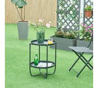 Table plateau 'Sandefjord' ronde avec 2 plateaux amovibles acier 57,5 x 40 cm noir