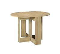 HOMCOM Table Pliable de Cuisine Salle à Manger 2 abattants - Table Ovale Extensible - en Bois chêne