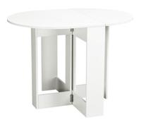 Table pliable de cuisine salle à manger - HOMCOM - ovale extensible - panneaux particules blanc