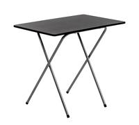 Table pliable pour ordinateur portable - en bois - structure argentée/dessus noir