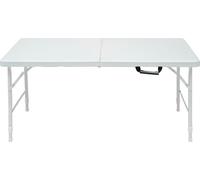 Table pliante - 125 cm, blanche - réglable en hauteur et capacité de charge de 99 kg - inoxydable et facile d'entretien