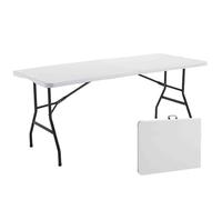 Table pliante 180 cm blanche en PEHD - 8 places - Oviala Rekkem