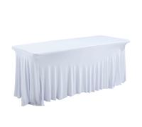 Table pliante 180 cm et nappe blanche - Oviala REKKEM