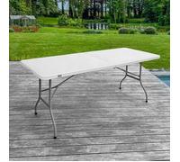 Table Pliante 180 cm Rectangulaire Blanche - 6 / 8 personnes L180 x l74 x H74cm - HDPE Gris Clair