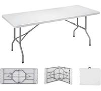 Edm Folding 180x74 Cm Table Argenté
