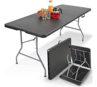 Table pliante 182 x 74 cm, facile à transporter, idéale pour les fêtes